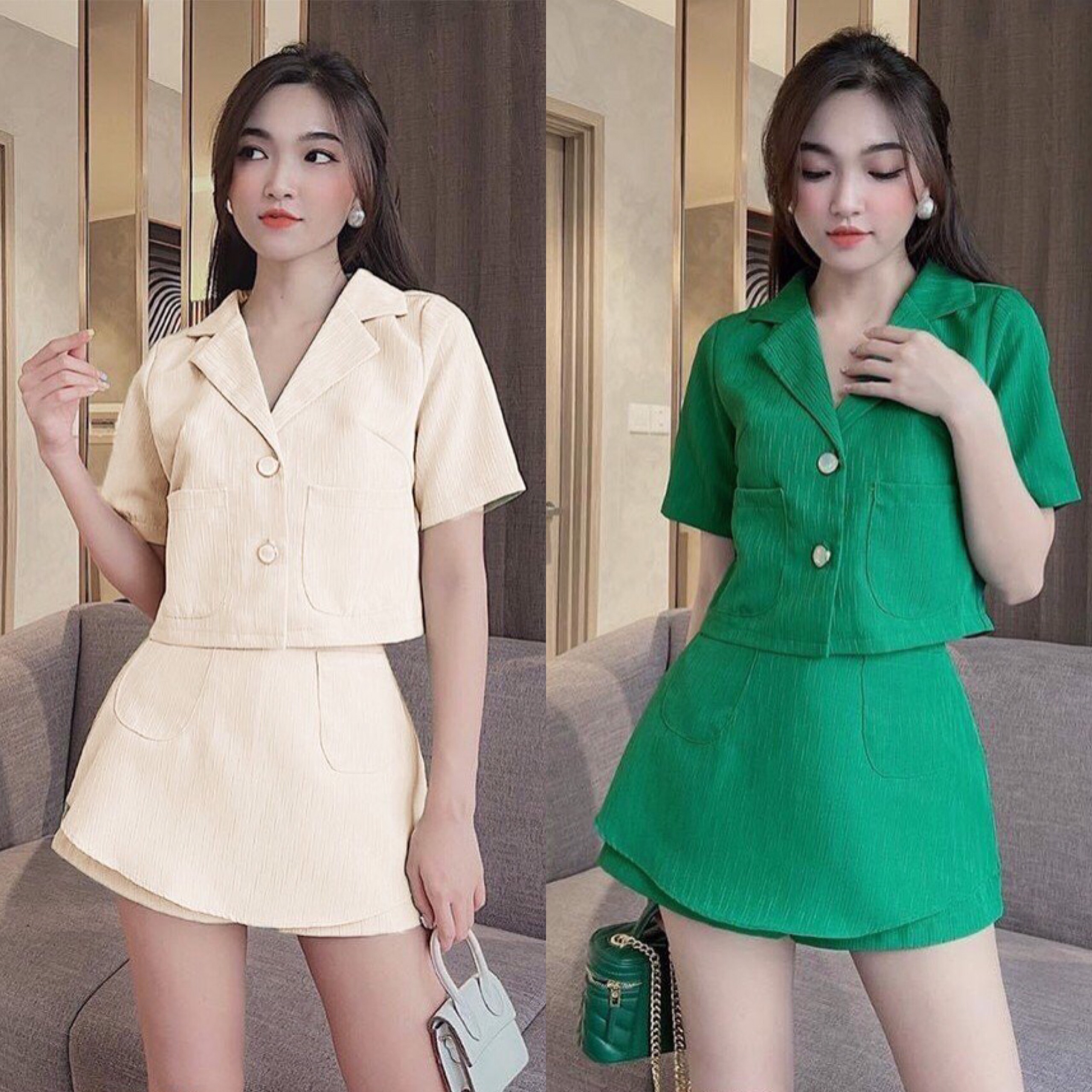 Mua Set nguyên bộ áo Vest công sở chân váy kèm áo trong  Hồng  Size XL  tại Thời trang Kim Vinh  Tiki